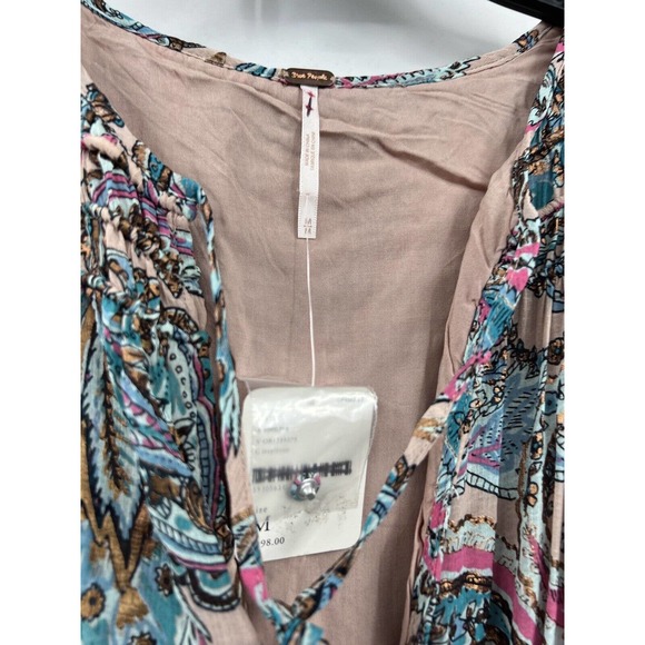 Free People Gold Dust Tie Metallic Printed Wide Leg  Jumpsuit - Picture 5 of 10